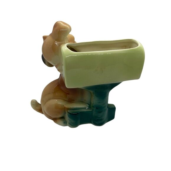 Planter Dog And US Mailbox Vintage Royal Copley Ceramic Decorative Cute Little - Picture 2 of 13